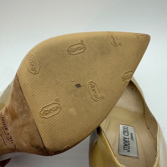 JIMMY CHOO ABEL 100MM NUDE PATENT PUMPS SIZE 41 - Picture 9 of 9
